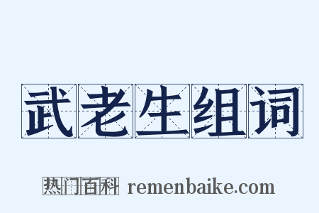 武老生组词是什么意思的图片
